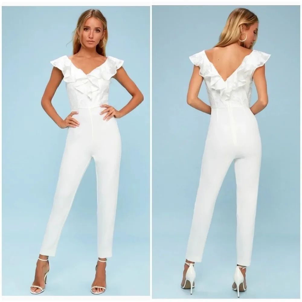 Keepsake Radar White Jumpsuit sz XS